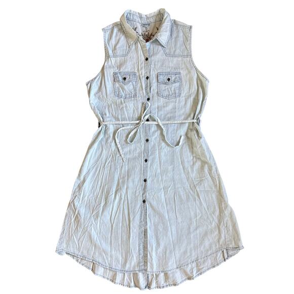 Women’s Nostalgia Western Embroidered Sleeveless Denim Jean Dress Size Large - Picture 1 of 5